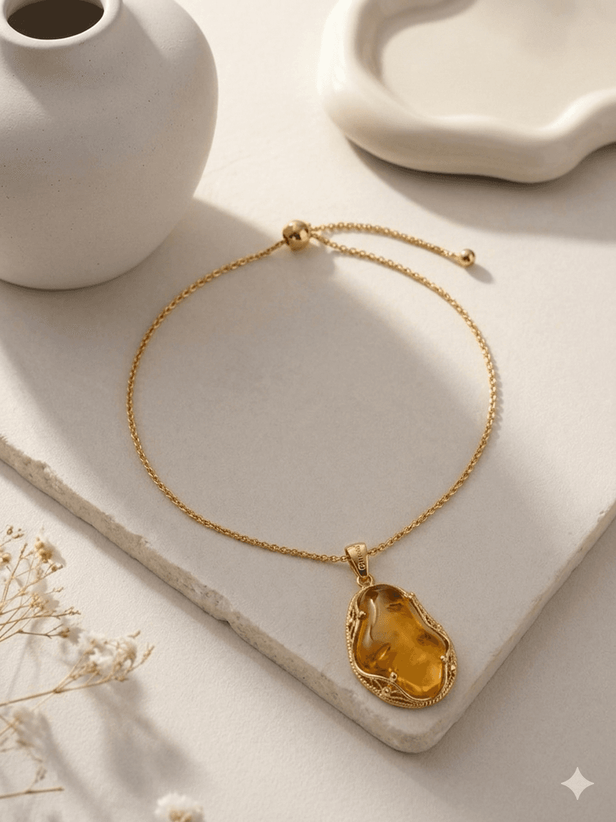 Collier Ambre Doré